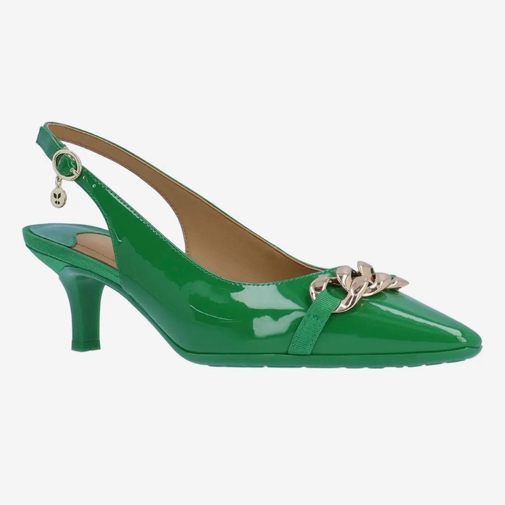 J.Renee Kallan Kitten Heels‎ Sling Back | Green Patent | Size 8.5 | New in Box